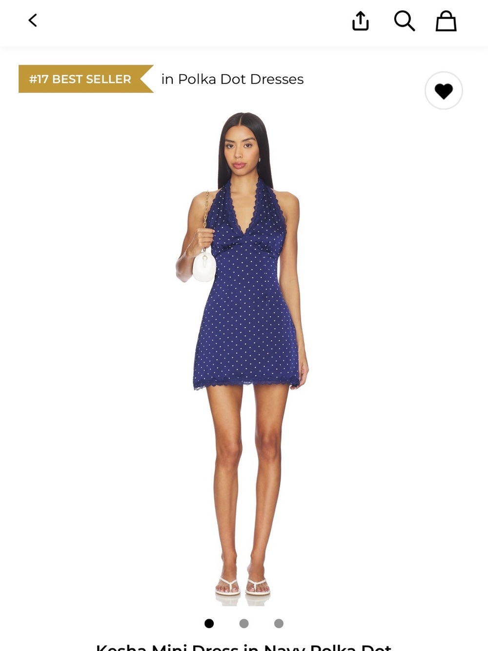 REVOLVE Navy Polka Dot Halter Mini Dress